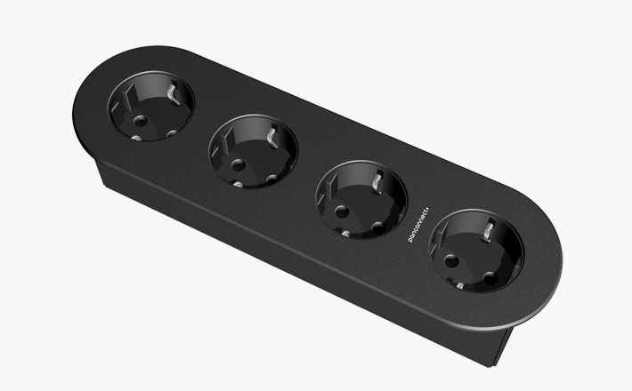 CARIQ M with 4 sockets in BLACK colour